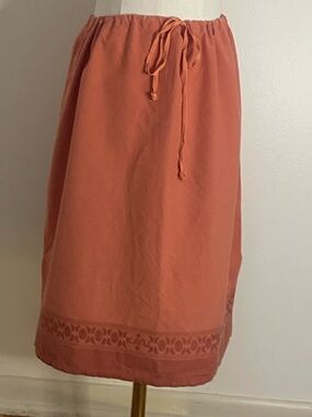 Kavu Ixtapa  100% Cotton Midi Skirt in Burnt Orange Size Medium